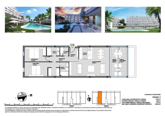 2 bedroom Apartment for sale in Mar de Cristal, Cartagena with pool - € 280,000 (Ref: 9096552)