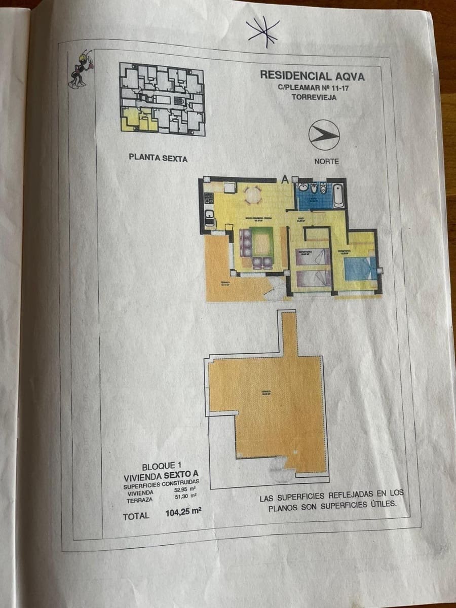 2 soveværelse Penthouse til salg i Torrevieja med garage - € 250.000 (Ref: 9561603)