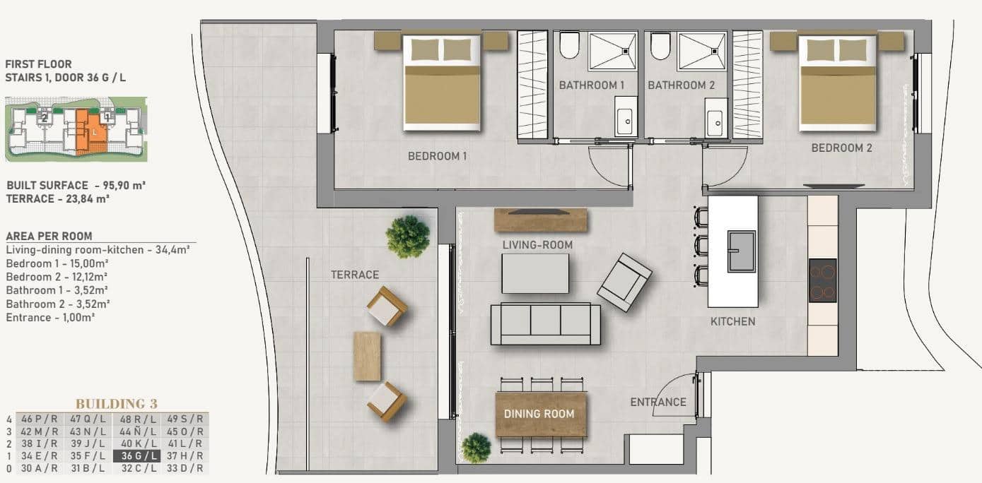 2 soveværelse Lejlighed til salg i Guardamar del Segura med swimmingpool garage - € 299.000 (Ref: 9634293)