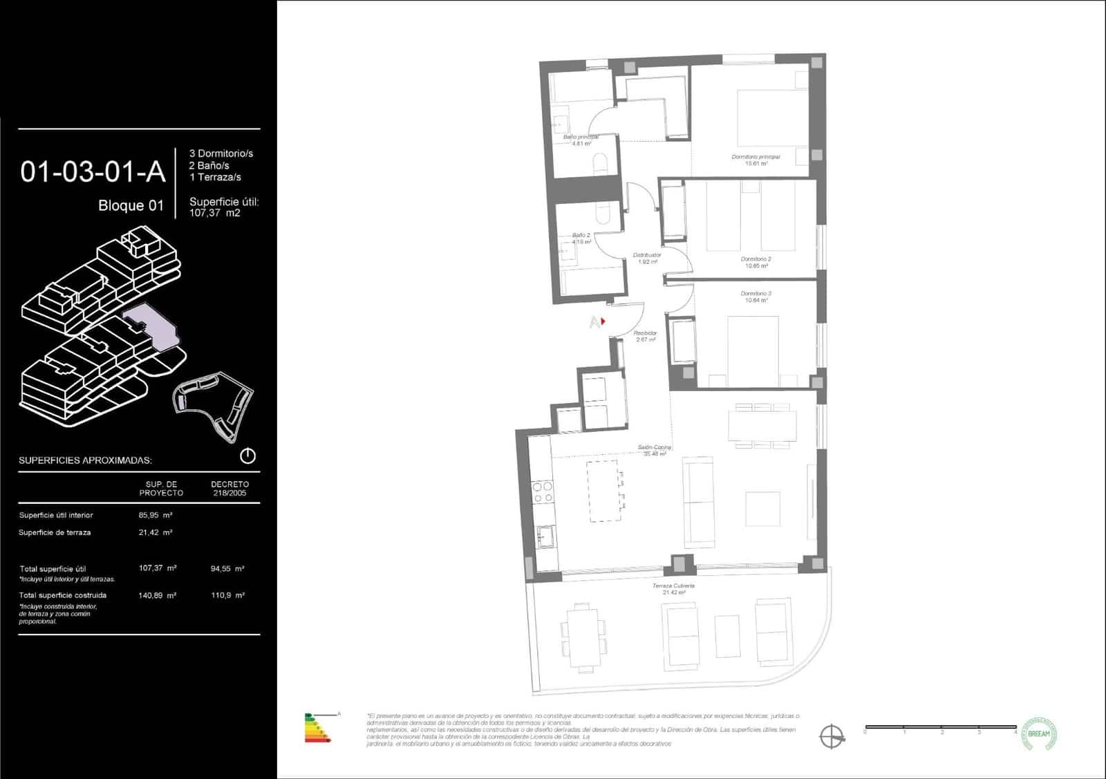 3 makuuhuone Huvila myytävänä paikassa Mijas mukana uima-altaan 
autotalli - 497 000 € (Ref: 9731003)