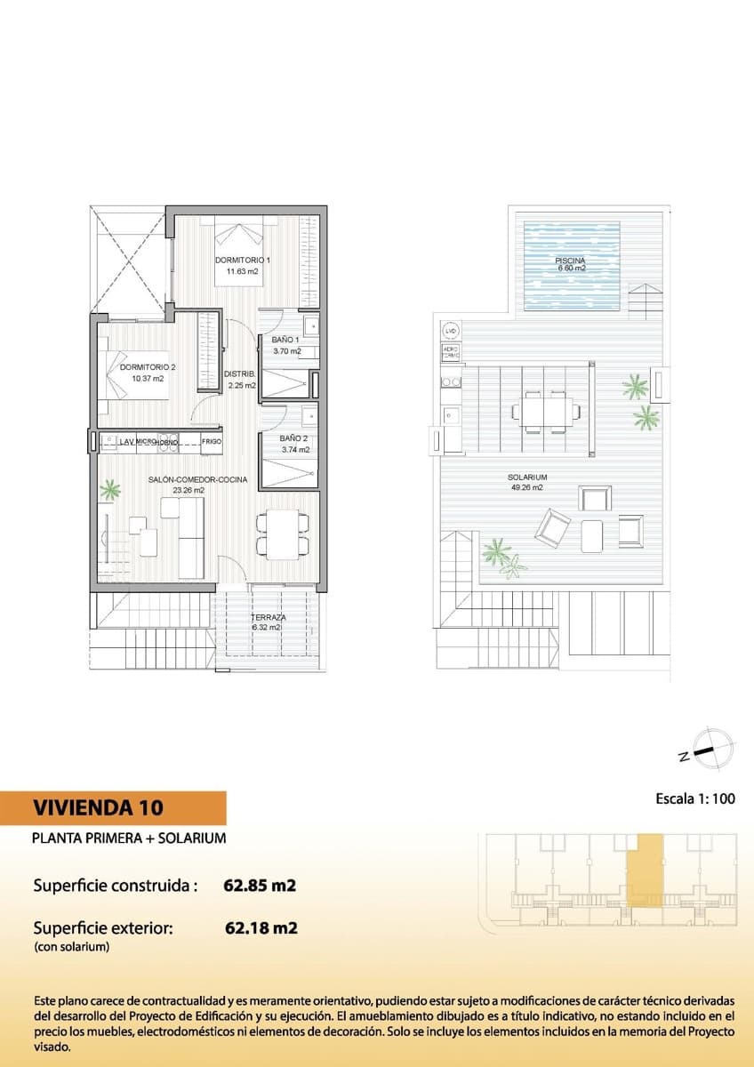 2 chambre Bungalow à vendre à San Pedro del Pinatar avec piscine garage - 329 900 € (Ref: 9783684)