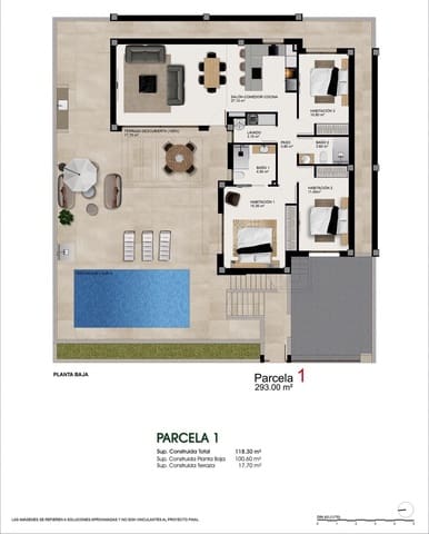 3 slaapkamer Bungalow te koop in Benijófar met zwembad - € 550.000 (Ref: 9820287)