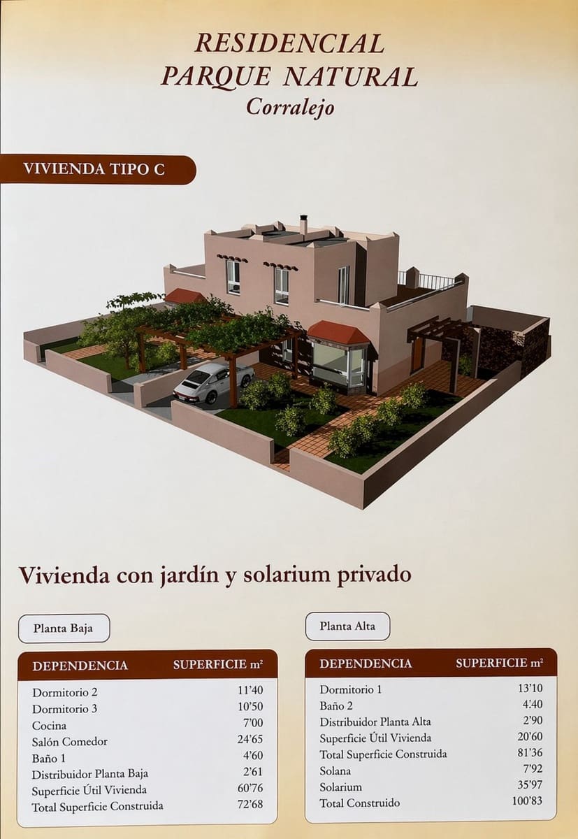 3 slaapkamer Halfvrijstaande villa te koop in Corralejo met garage - € 310.000 (Ref: 9942029)
