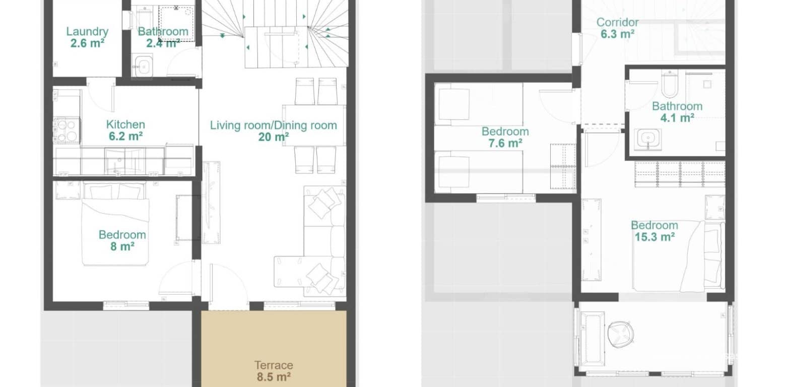 3 sypialnia Dom na sprzedaż w La Florida z basenem - 319 000 € (Ref: 9006045)