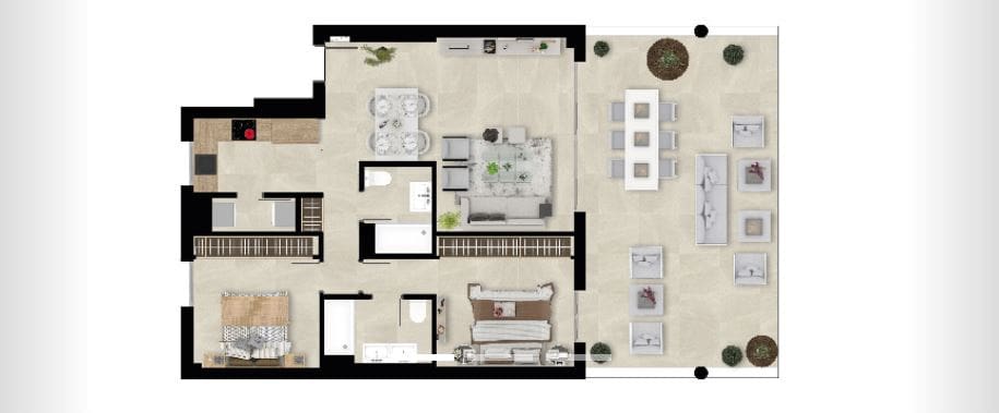 2 Zimmer Apartment zu verkaufen in Mijas mit Pool - 310.000 € (Ref: 8102338)