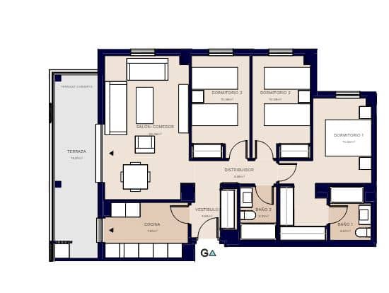3 soveværelse Lejlighed til salg i Malaga by med swimmingpool - € 447.500 (Ref: 8346739)