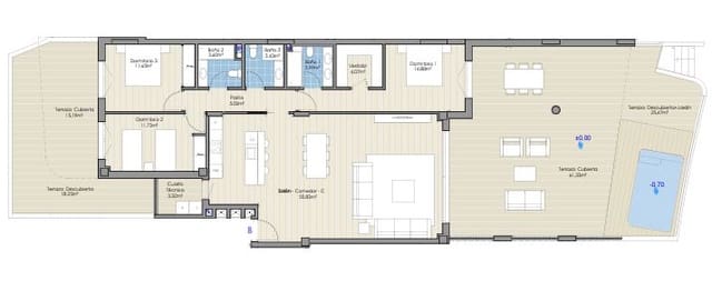 3 Zimmer Apartment zu verkaufen in Marbella mit Pool - 990.000 € (Ref: 8607071)