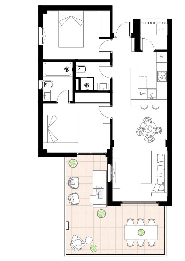 2 makuuhuone Huoneisto myytävänä paikassa Mijas mukana uima-altaan - 285 000 € (Ref: 8855836)
