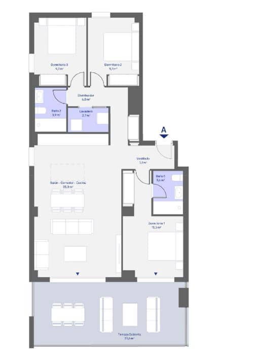 2 makuuhuone Huoneisto myytävänä paikassa Marbella mukana uima-altaan - 419 000 € (Ref: 9343819)