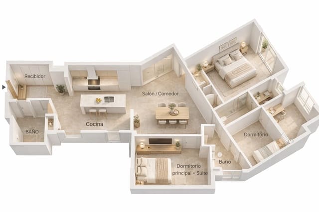 3 chambre Appartement à vendre à Malaga ville - 590 000 € (Ref: 9804199)