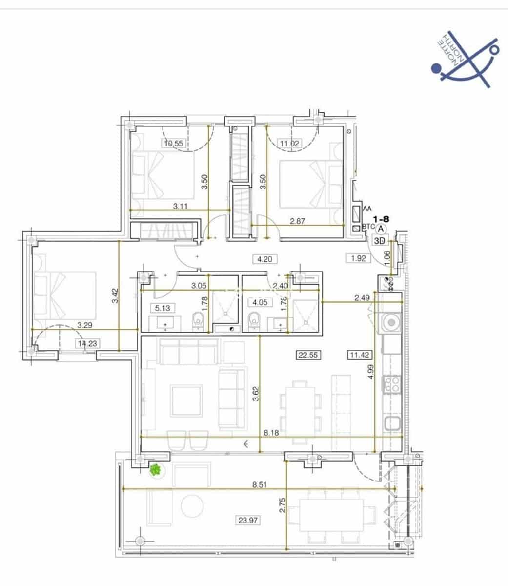 3 soveværelse Lejlighed til salg i La Cala Golf med swimmingpool garage - € 399.950 (Ref: 8071440)
