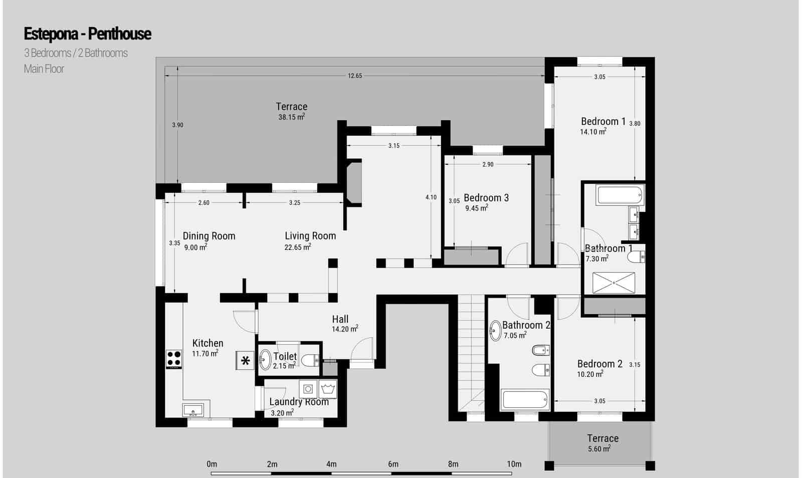 3 soveværelse Penthouse til salg i New Golden Mile med swimmingpool garage - € 695.000 (Ref: 8537835)