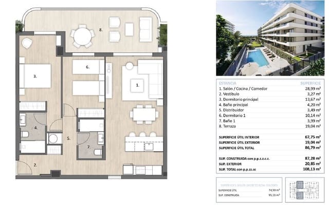 1 soveværelse Lejlighed til salg i Torre del Mar, Vélez-Málaga med swimmingpool - € 281.500 (Ref: 9824700)
