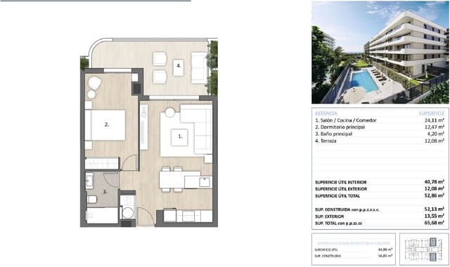 1 soveværelse Lejlighed til salg i Torre del Mar, Vélez-Málaga med swimmingpool - € 281.500 (Ref: 9824700)