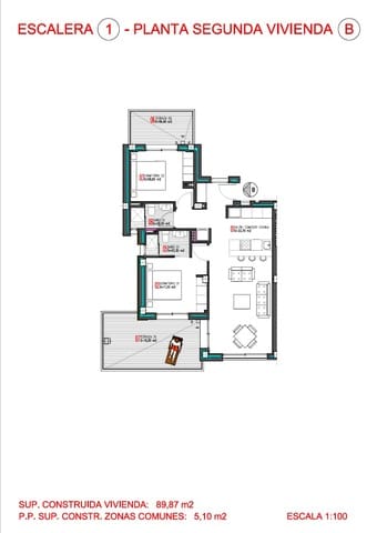 2 camera da letto Appartamento in vendita in Aguas Nuevas, Torrevieja con piscina garage - 274.900 € (Rif: 9129534)