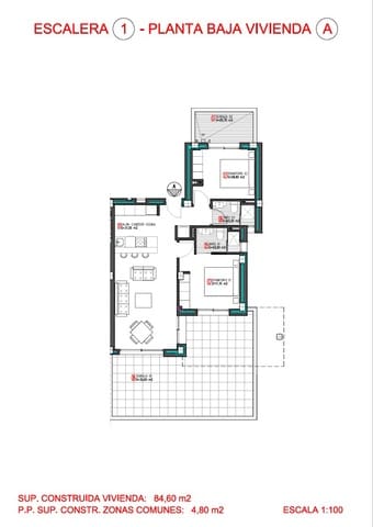 2 camera da letto Appartamento in vendita in Aguas Nuevas, Torrevieja con piscina garage - 274.900 € (Rif: 9129534)