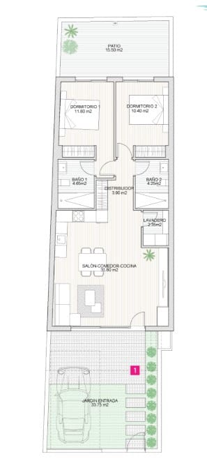 2 sypialnia Bungalow na sprzedaż w San Pedro del Pinatar - 258 900 € (Ref: 9214914)