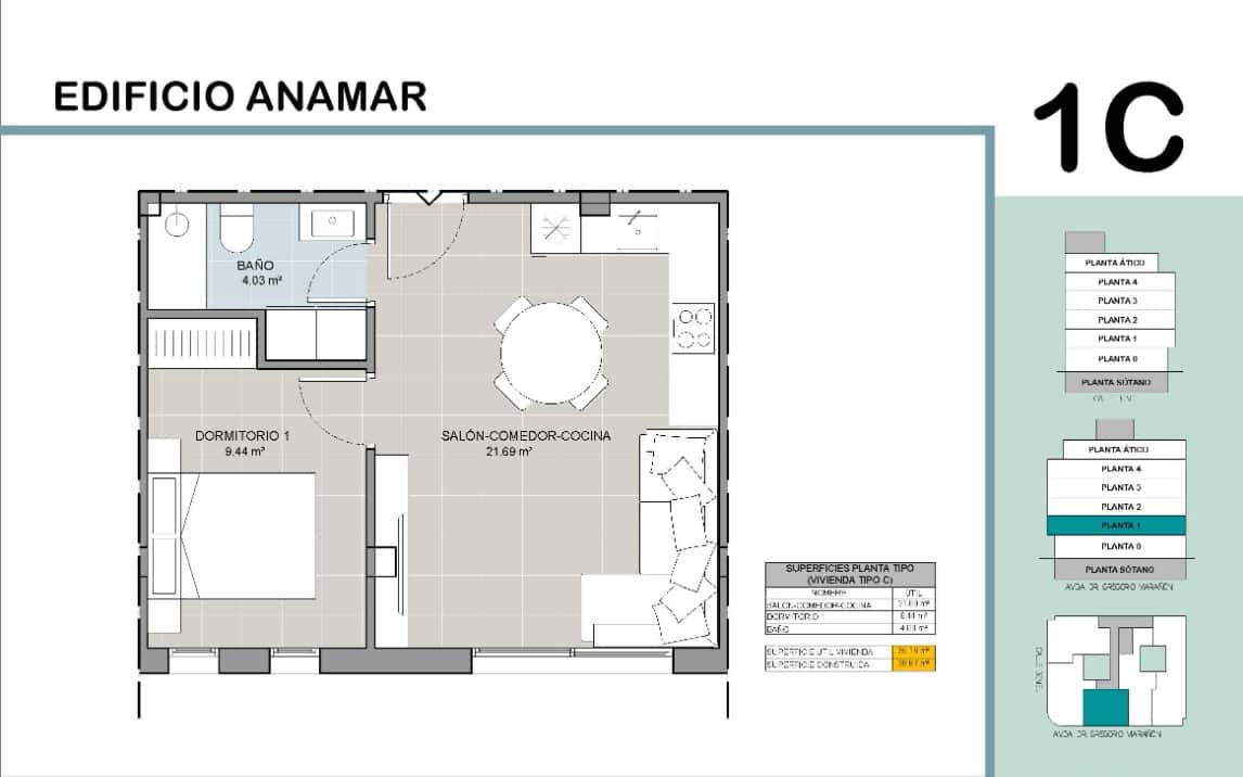 1 soverom Leilighet til salgs i Torrevieja med svømmebasseng - € 175 000 (Ref: 9262394)