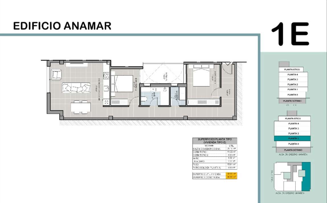 1 soverom Leilighet til salgs i Torrevieja med svømmebasseng - € 175 000 (Ref: 9262394)