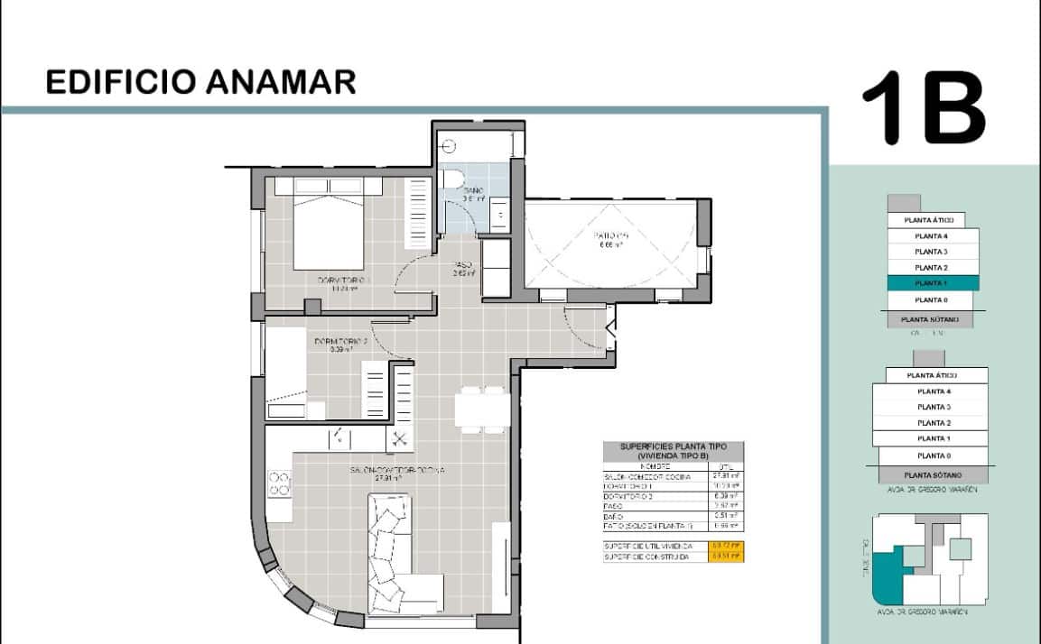 1 soverom Leilighet til salgs i Torrevieja med svømmebasseng - € 175 000 (Ref: 9262394)