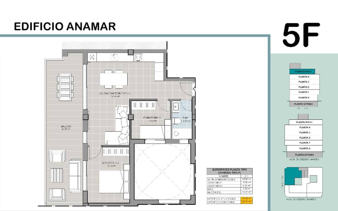 1 soverom Leilighet til salgs i Torrevieja med svømmebasseng - € 175 000 (Ref: 9262394)