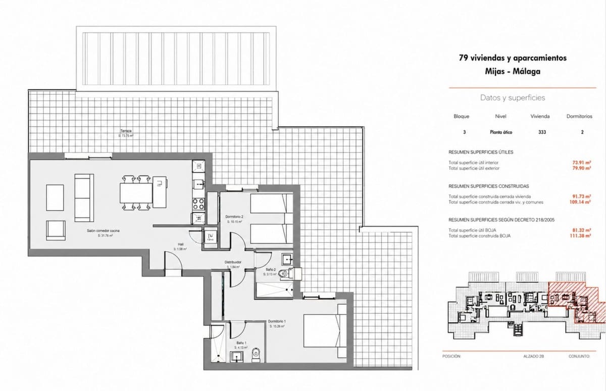 2 sypialnia Penthouse na sprzedaż w La Cala de Mijas z basenem - 419 000 € (Ref: 9861029)