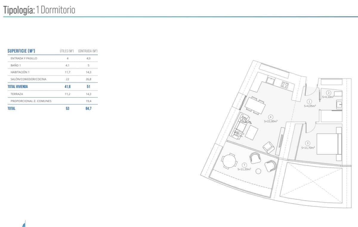 2 Zimmer Wohnung zu verkaufen in Benidorm mit Pool - 1.058.000 € (Ref: 9374472)