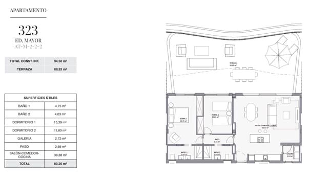 2 sovrum Lägenhet till salu i Alfaz del Pi / L'Alfàs del Pi med pool - 580 000 € (Ref: 9374476)