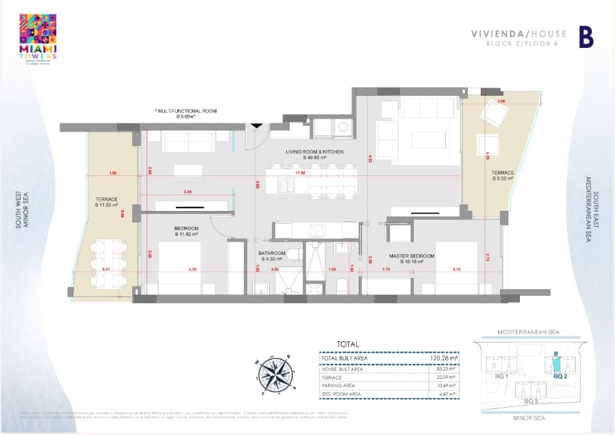 2 bedroom Penthouse for sale in La Manga del Mar Menor with pool - € 950,000 (Ref: 9374522)