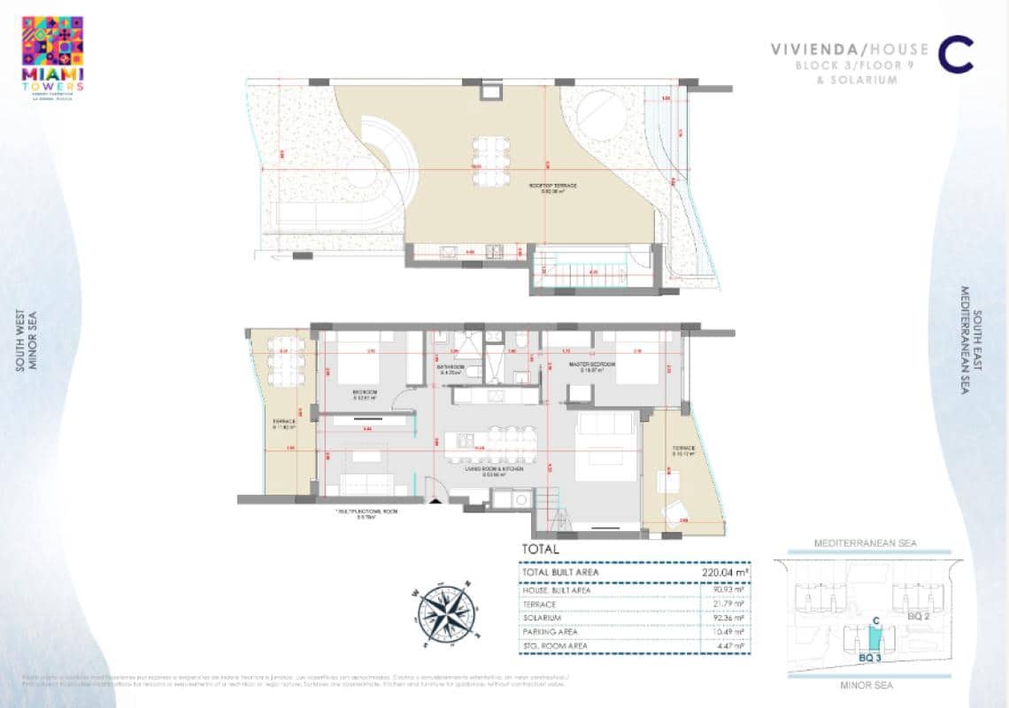 2 camera da letto Attico in vendita in La Manga del Mar Menor con piscina - 950.000 € (Rif: 9374522)