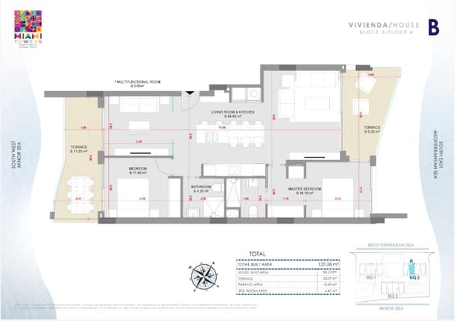 2 camera da letto Attico in vendita in La Manga del Mar Menor con piscina - 950.000 € (Rif: 9374522)