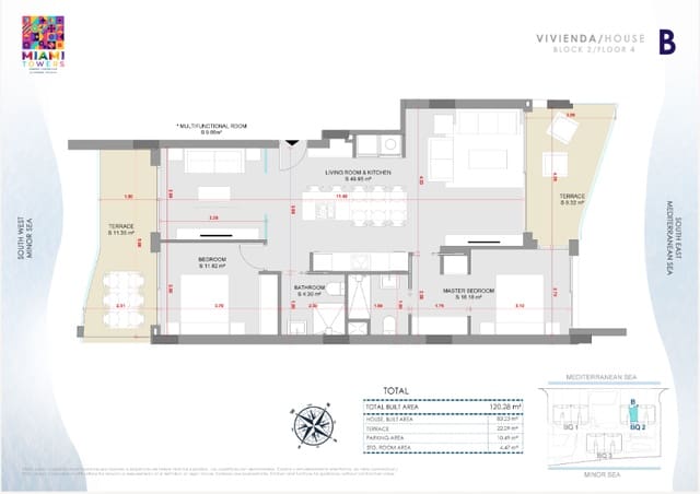 2 chambre Appartement à vendre à La Manga del Mar Menor avec piscine - 890 000 € (Ref: 9374551)