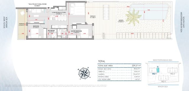 2 Zimmer Apartment zu verkaufen in La Manga del Mar Menor mit Pool - 890.000 € (Ref: 9374551)