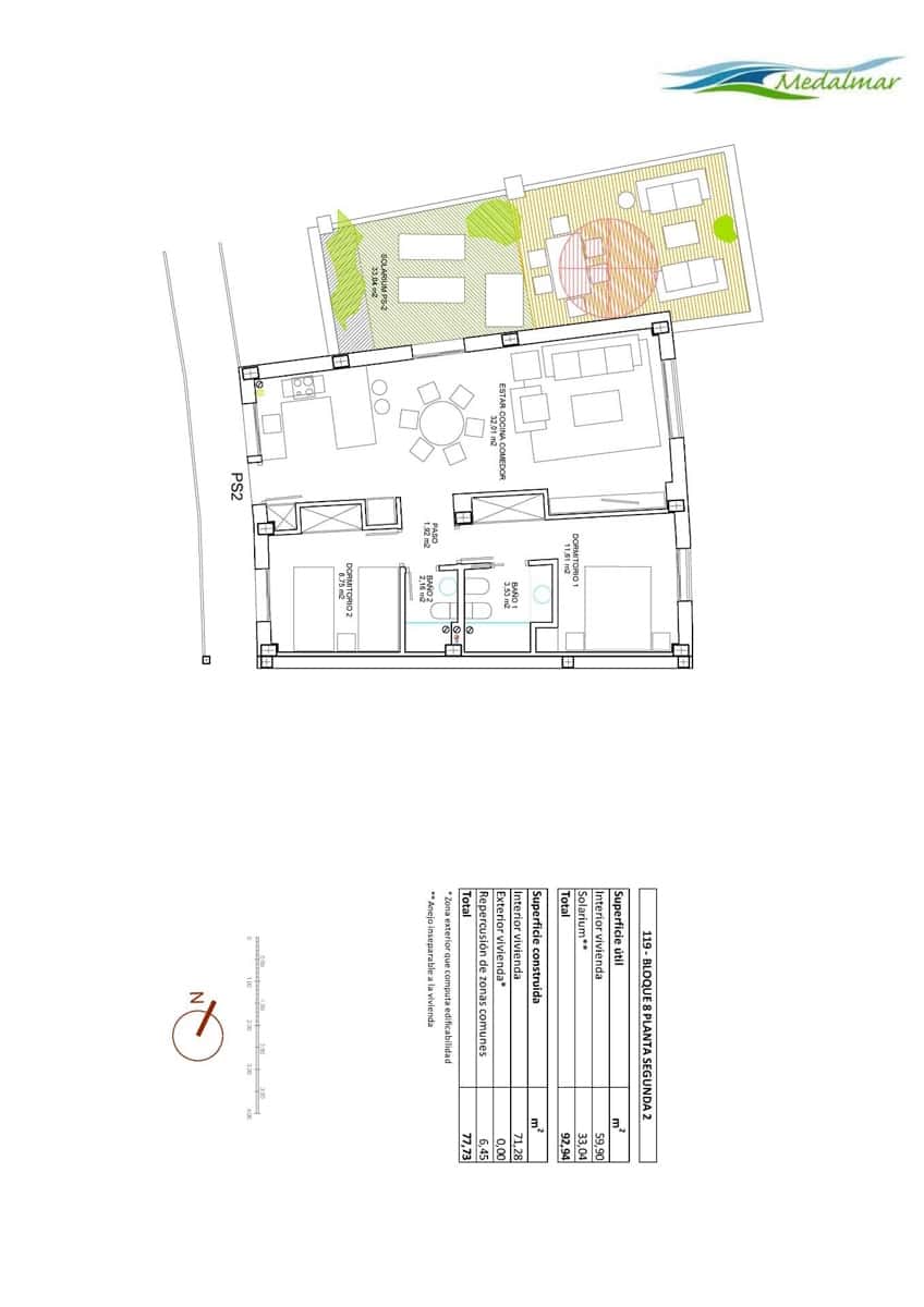 2 slaapkamer Penthouse te koop in Puerto del Rey met zwembad garage - € 265.000 (Ref: 9594774)