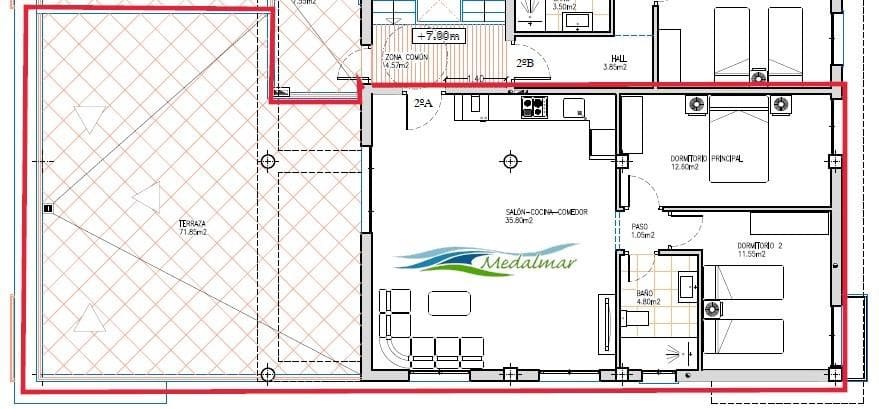 2 soverom Penthouse til salgs i Los Gallardos med garasje - € 160 000 (Ref: 9761820)