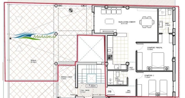 Ático de 2 habitaciones en Los Gallardos en venta con garaje - 175.000 € (Ref: 9772838)