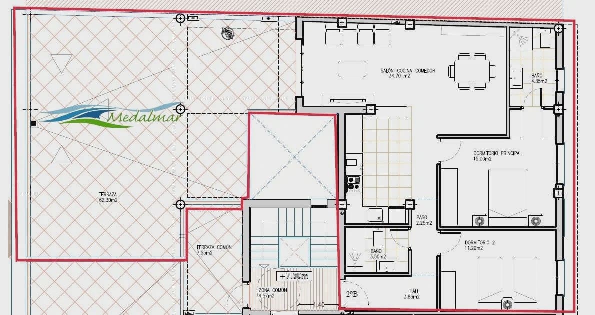 2 Zimmer Penthouse zu verkaufen in Los Gallardos mit Garage - 166.250 € (Ref: 9772838)