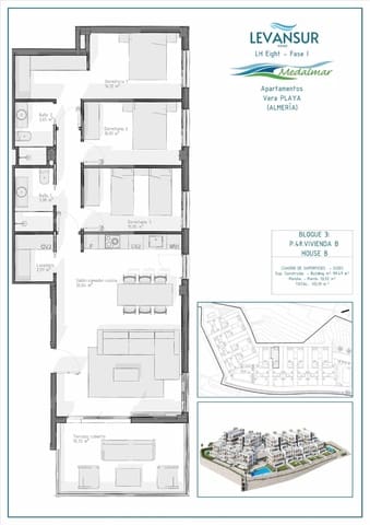 Apartamento de 3 habitaciones en Vera en venta con piscina garaje - 265.000 € (Ref: 9794373)
