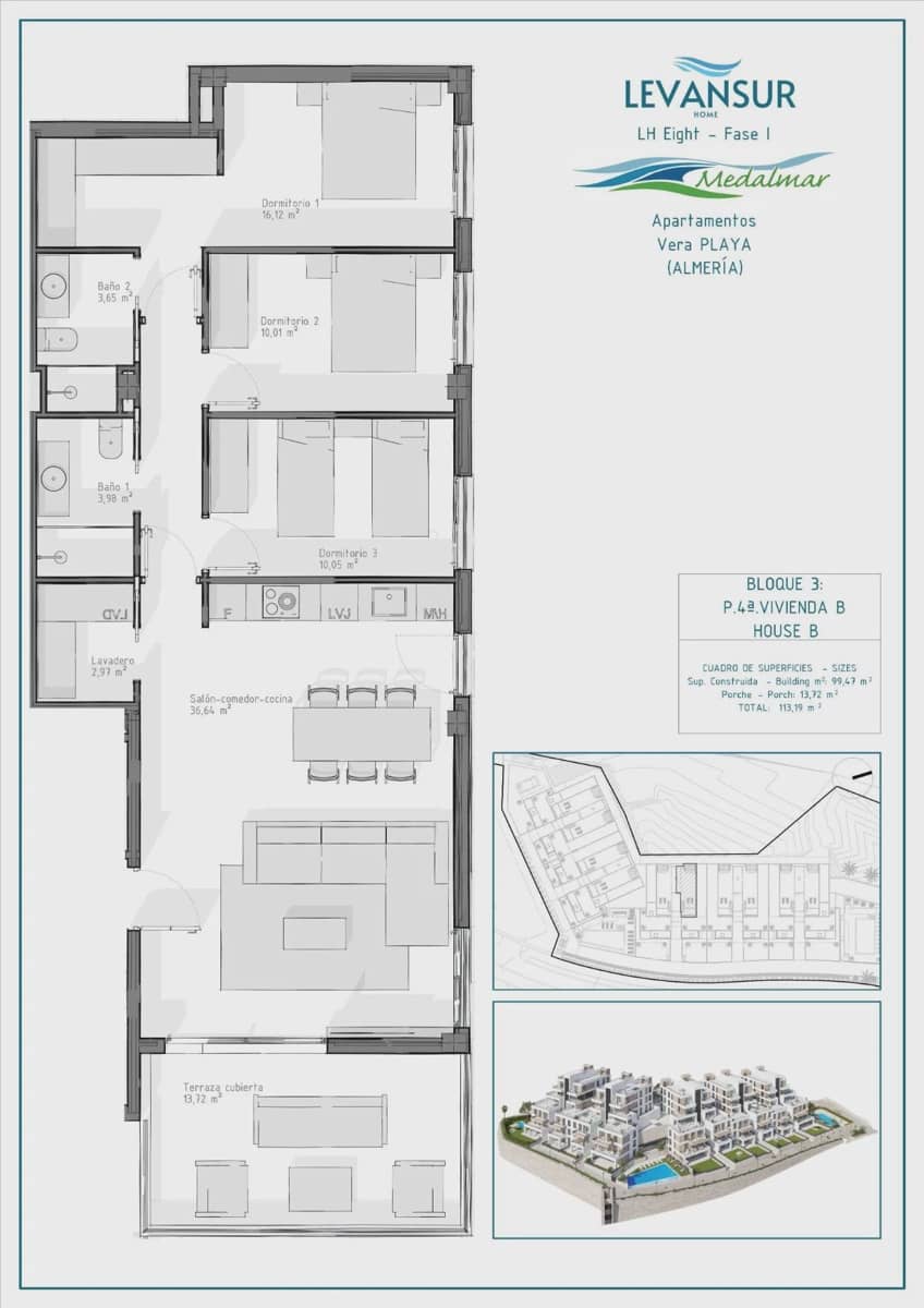 3 Zimmer Apartment zu verkaufen in Vera mit Pool Garage - 275.000 € (Ref: 9794373)