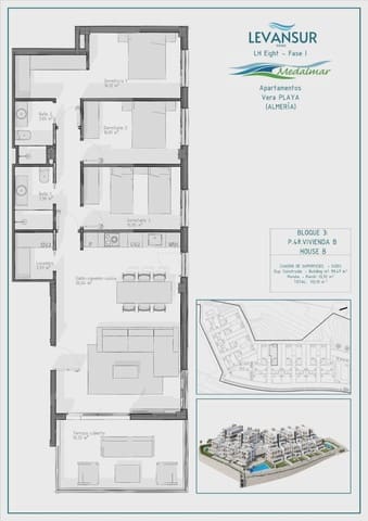3 sypialnia Apartament na sprzedaż w Vera Ciudad, Vera z basenem garażem - 275 000 € (Ref: 9794373)