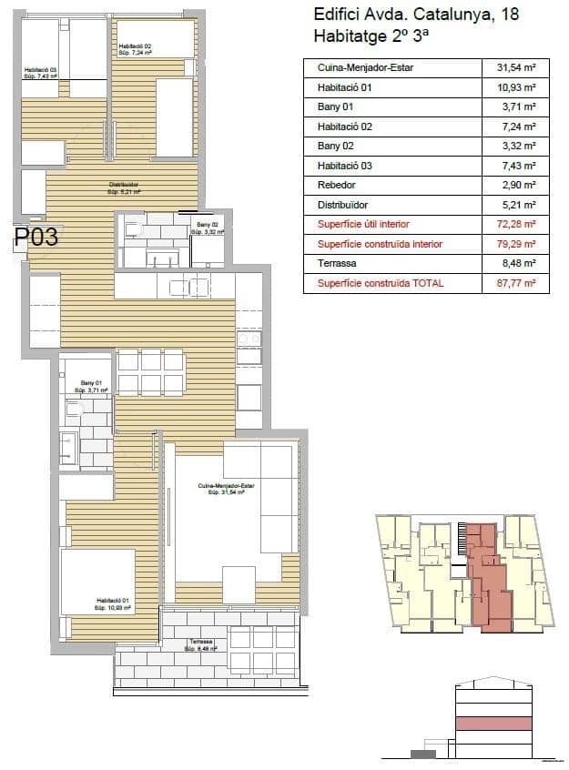 3 camera da letto Appartamento in vendita in Sant Antoni de Calonge con piscina garage - 310.000 € (Rif: 9876778)