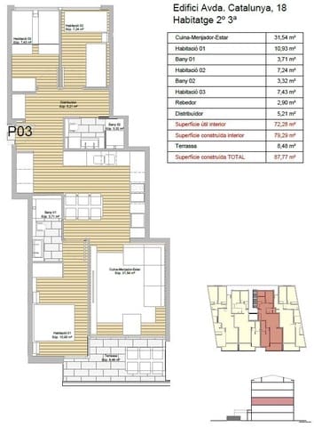 3 camera da letto Appartamento in vendita in Sant Antoni de Calonge, Calonge i Sant Antoni con piscina garage - 310.000 € (Rif: 9876778)
