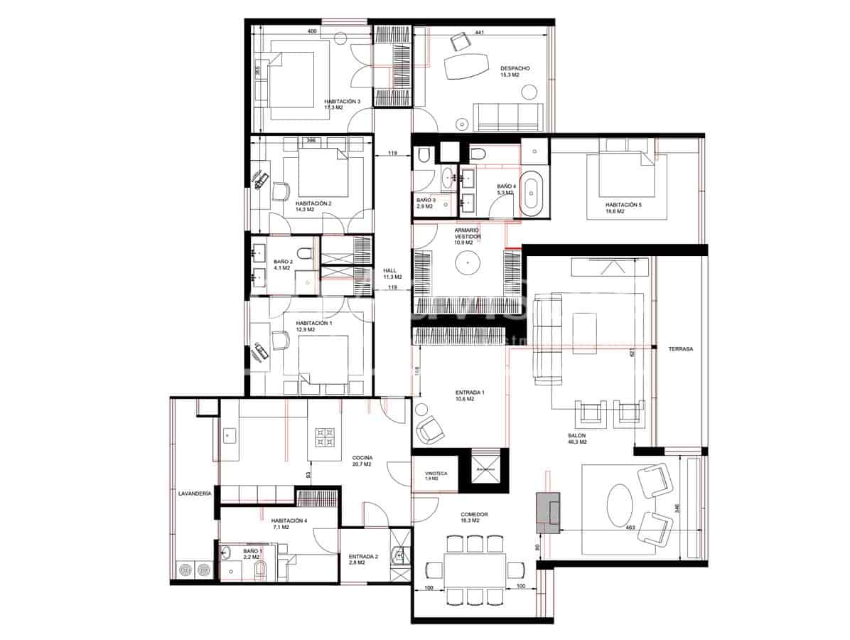 5 chambre Appartement à vendre à Barcelone ville - 2 800 000 € (Ref: 9097465)