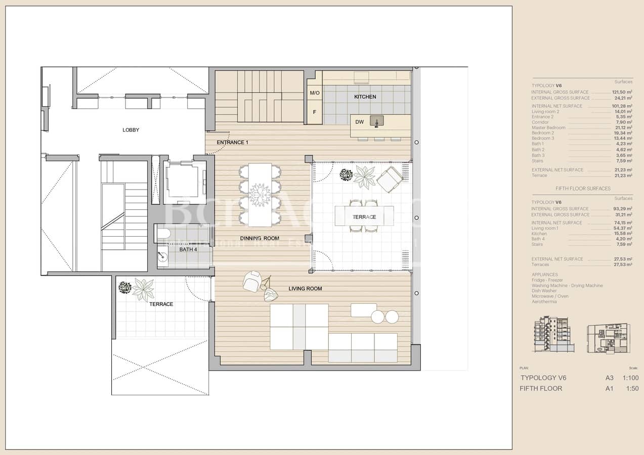 3 soveværelse Penthouse til salg i Barcelona by - € 4.300.000 (Ref: 9097519)