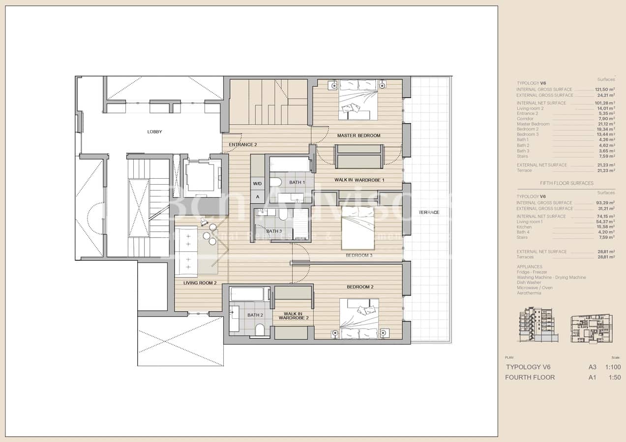 3 soveværelse Penthouse til salg i Barcelona by - € 4.300.000 (Ref: 9097519)