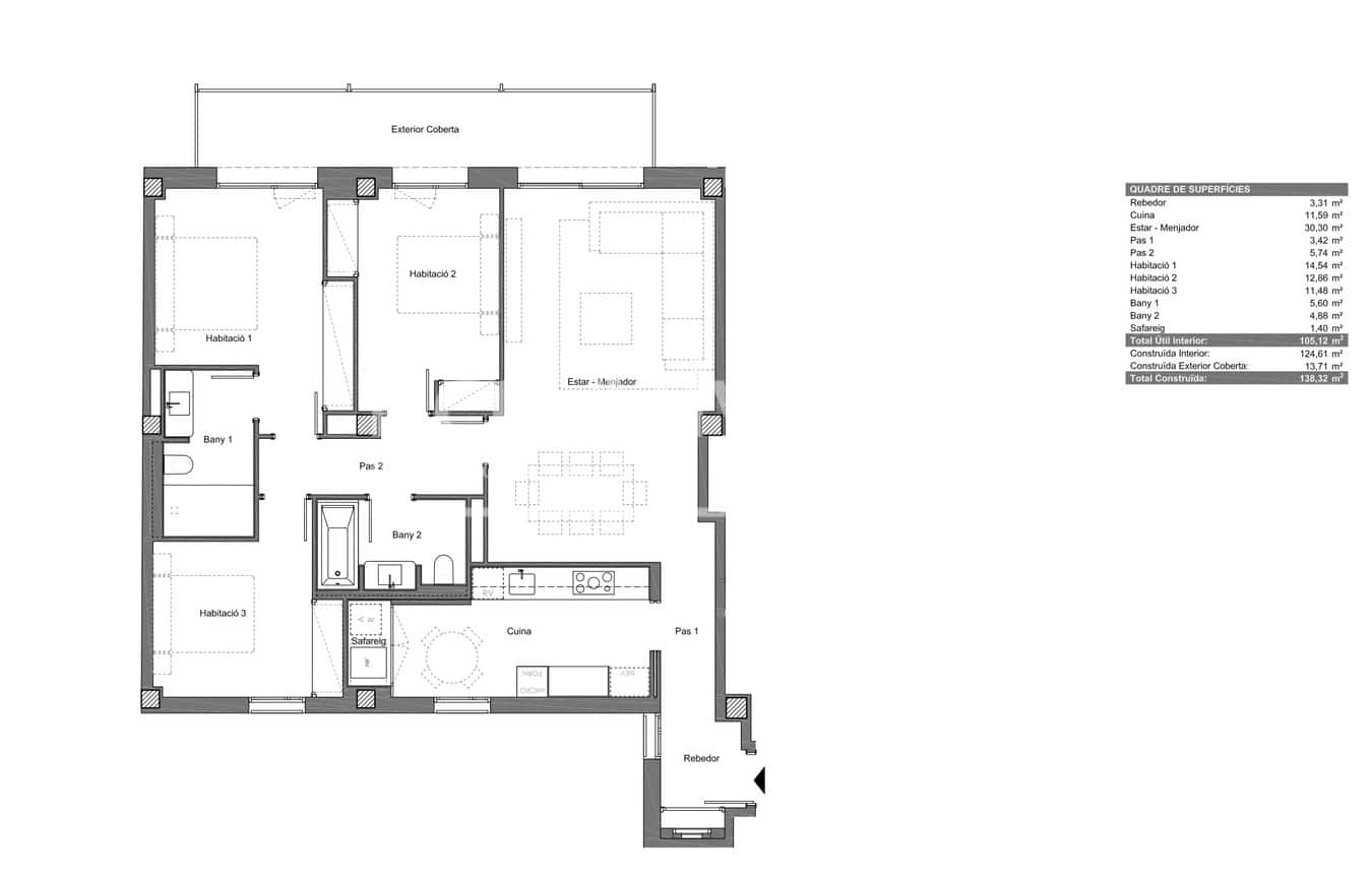 3 sovrum Lägenhet till salu i Barcelona stad med pool garage - 1 241 000 € (Ref: 9334577)