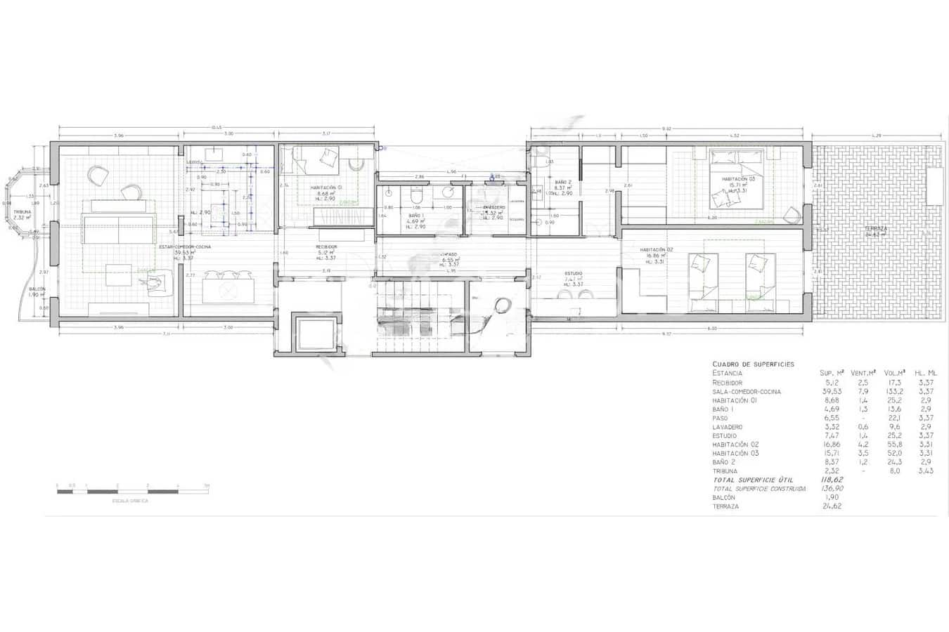 3 makuuhuone Huoneisto myytävänä paikassa Barcelona kaupunki - 1 390 000 € (Ref: 9347096)