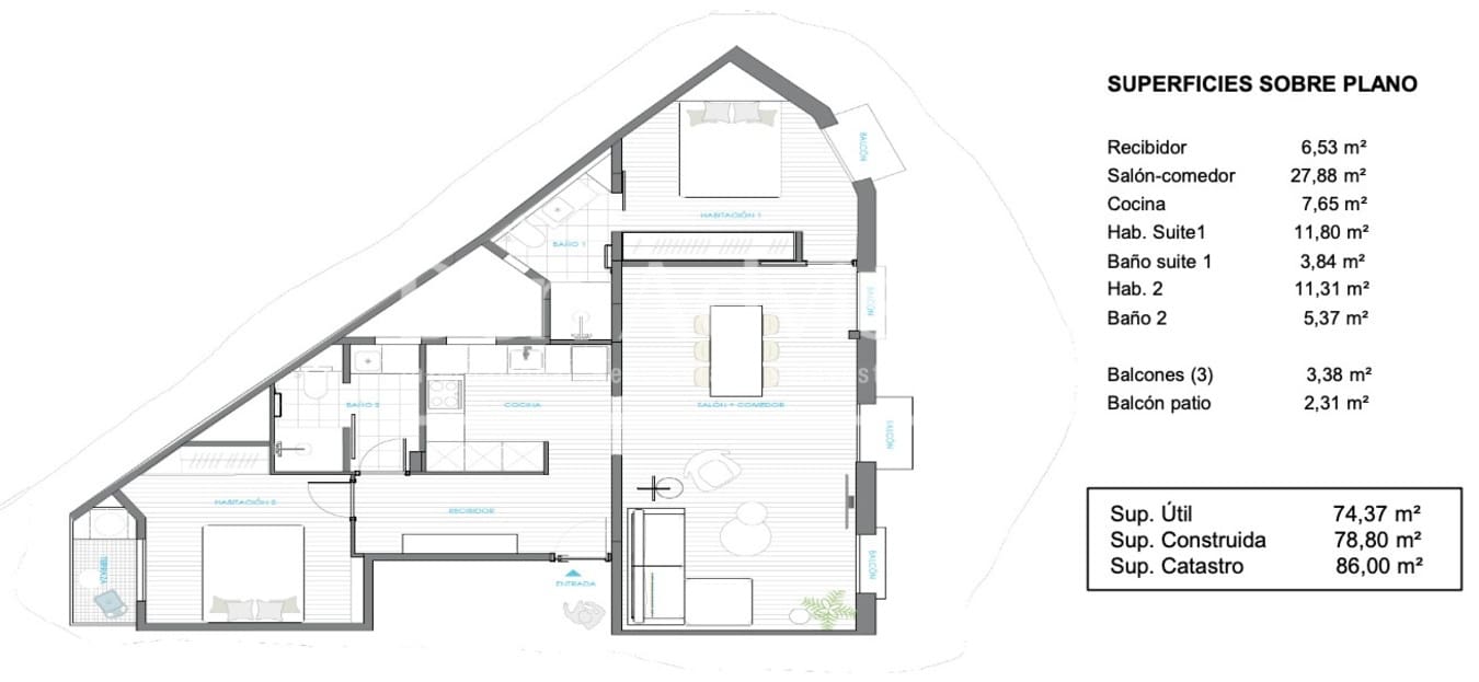 2 camera da letto Appartamento in vendita in Barcelona citta - 795.000 € (Rif: 9513255)