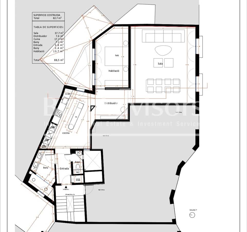 1 chambre Appartement à vendre à Barcelone ville - 575 000 € (Ref: 9666185)