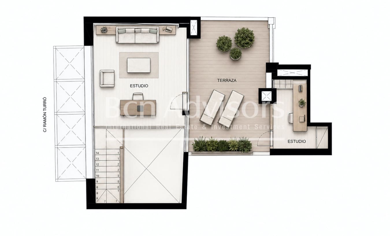 3 Zimmer Penthouse zu verkaufen in Barcelona Stadt - 1.295.000 € (Ref: 9806289)